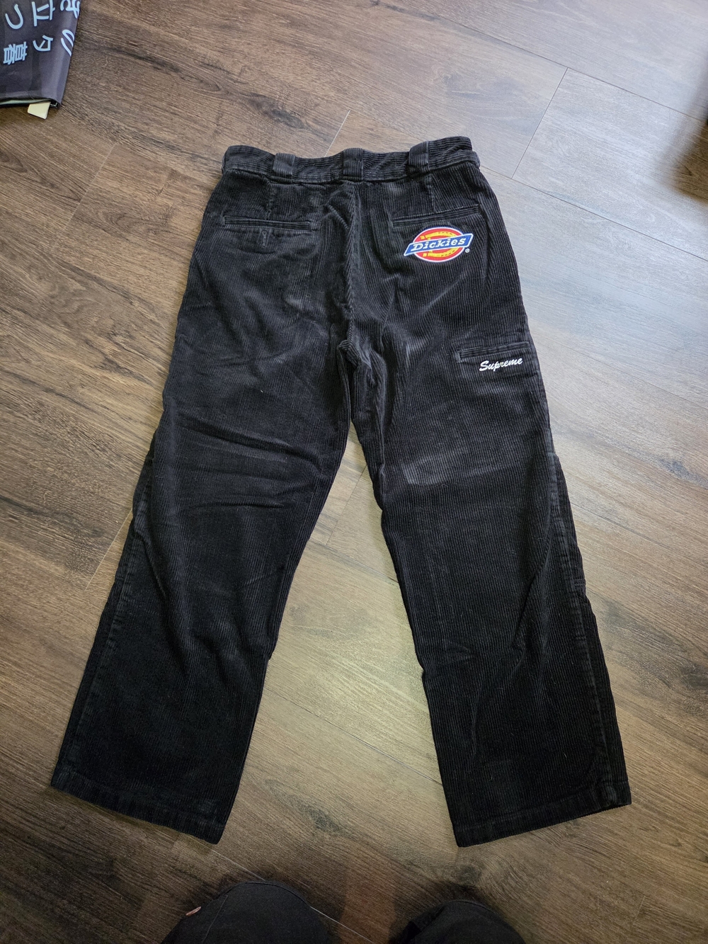 Supreme x Dickies Black Corduroy Work Pants